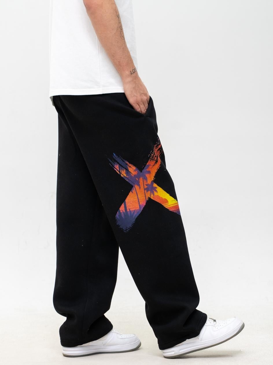 Široké Tepláky Baggy Bavlněné Pánské černé Point X Vice XL