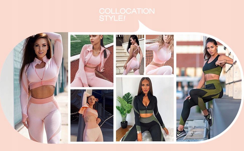 DAMSKI 3-CZĘŚCIOWY DRES FITNESS TRENINGOWY Linia plus size (duże rozmiary)