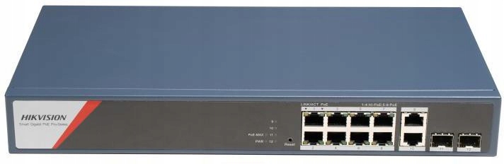 Switch Hikvision DS-3E1512HP-SI-8P2T2F 8x Gigabit Poe 130W 2x Sfp Rack