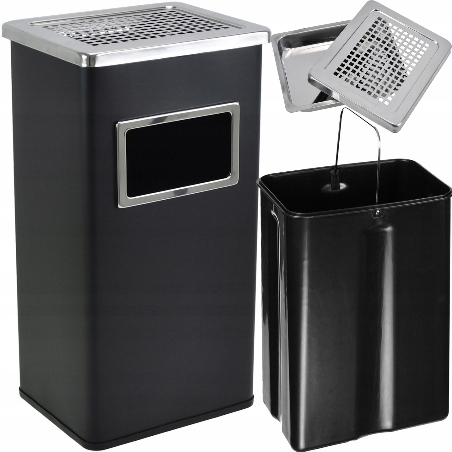 Levně Popelník Popelník Stojící Odpadkový Koš 30L