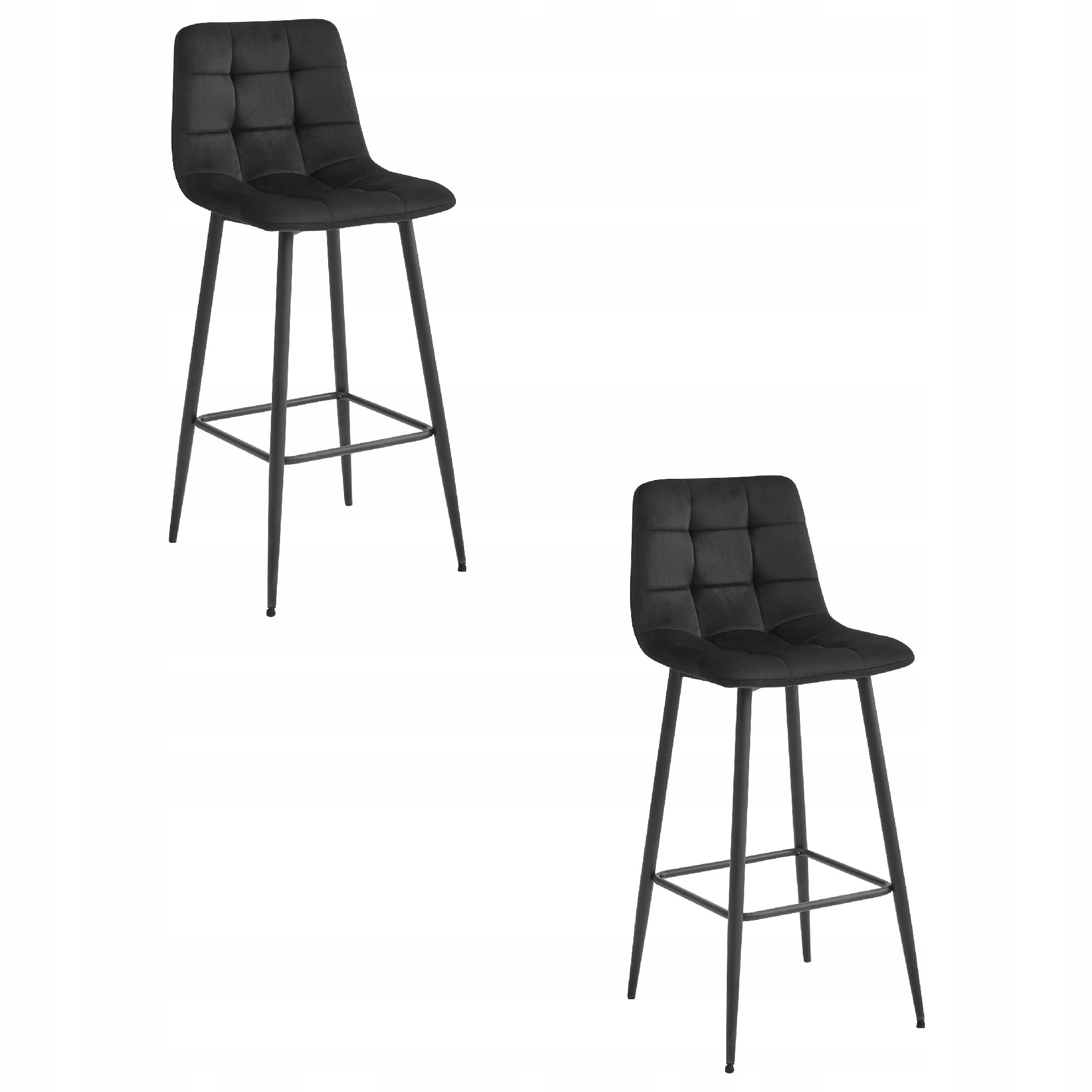 Barová Židle Arceto černý samet nohy černé x 2