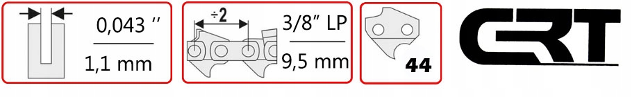 Łańcuch Tnący do Piły Stihl MS [44 ogniwa] na krótką prowadnicę 12 cali Marka CRT