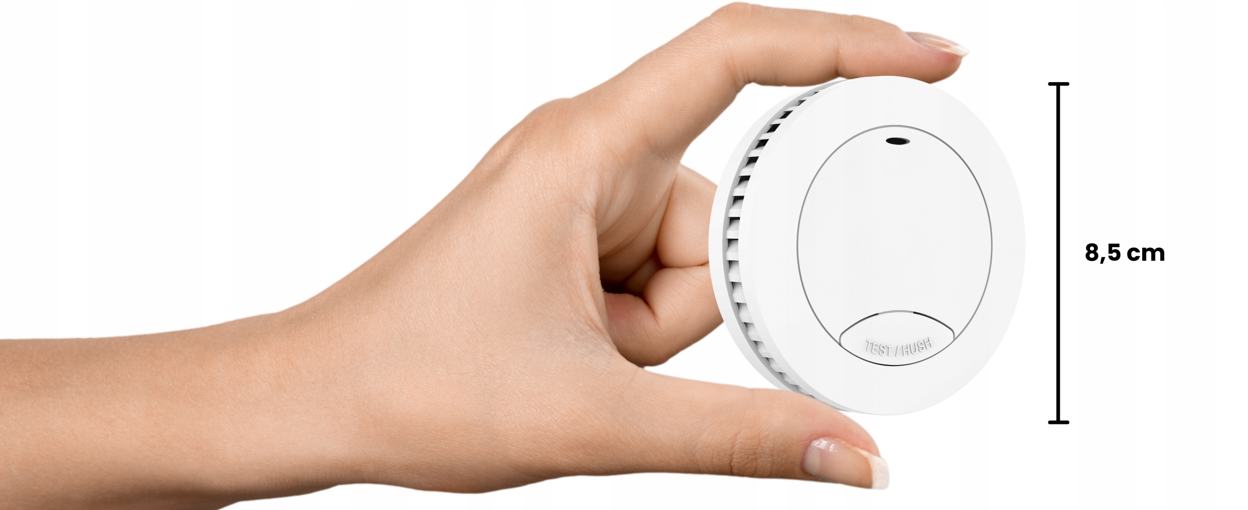 Aroha Mini czujnik dymu z 10-letnią baterią Informacje o bezpieczeństwie CE WEEE