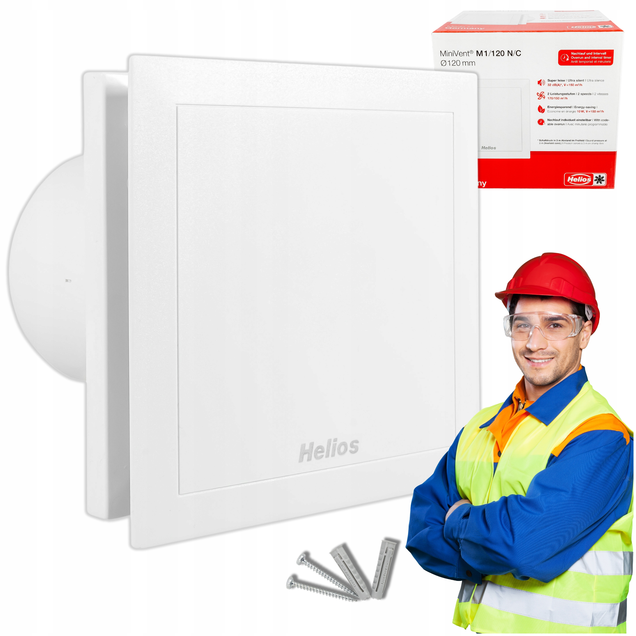 Kúpeľňový Ventilátor 120 mm Tichý s časovým oneskorením Helios