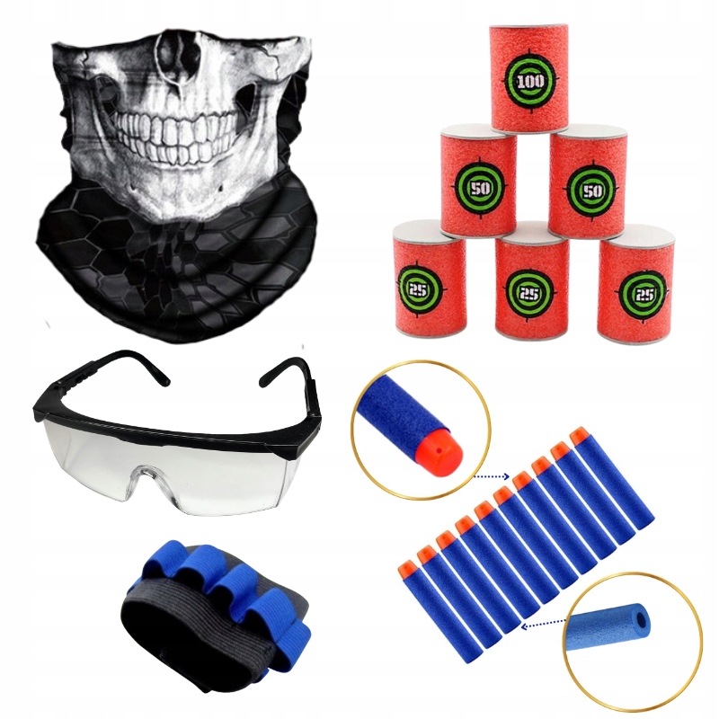 KAMIZELKA DO NERF + MASKA OKULARY BECZKI STRZAŁKI Kod producenta KAMIZELKA I DODATKI DO PISTOLET NERF