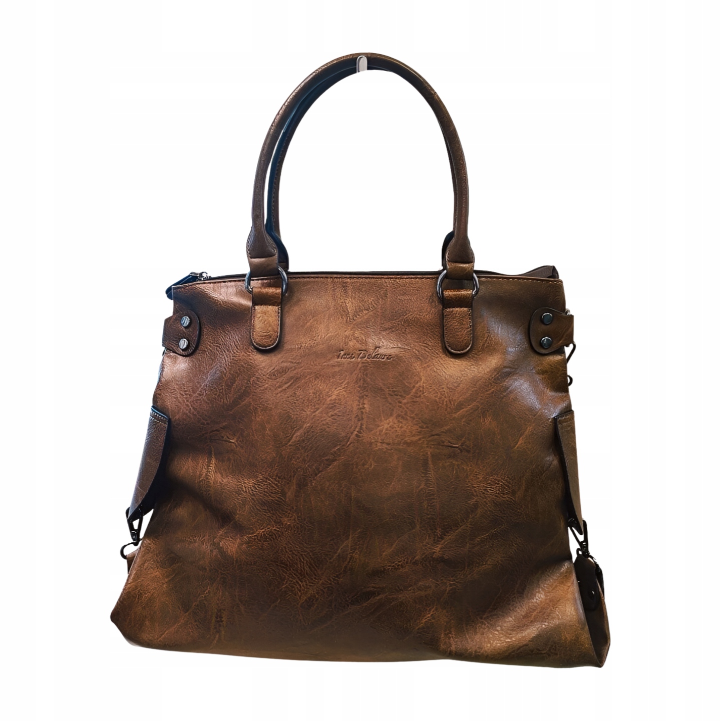 Ines Delaure kabelka shopper hnědá šatonové růže