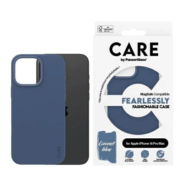 Pouzdro Care od společnosti PanzerGlass Fashion Case s MagSafe pro iPhone 16 Pro Max, modré