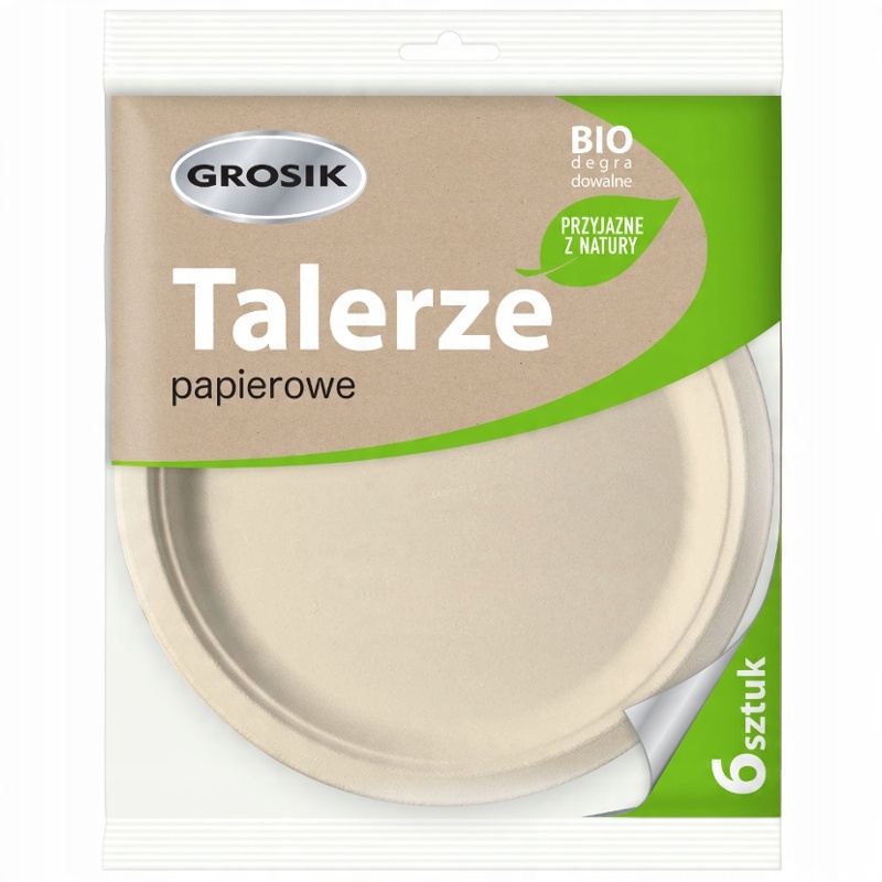 

Grosik Talerze Papierowe Biodegradowalne Ø23CM X 6