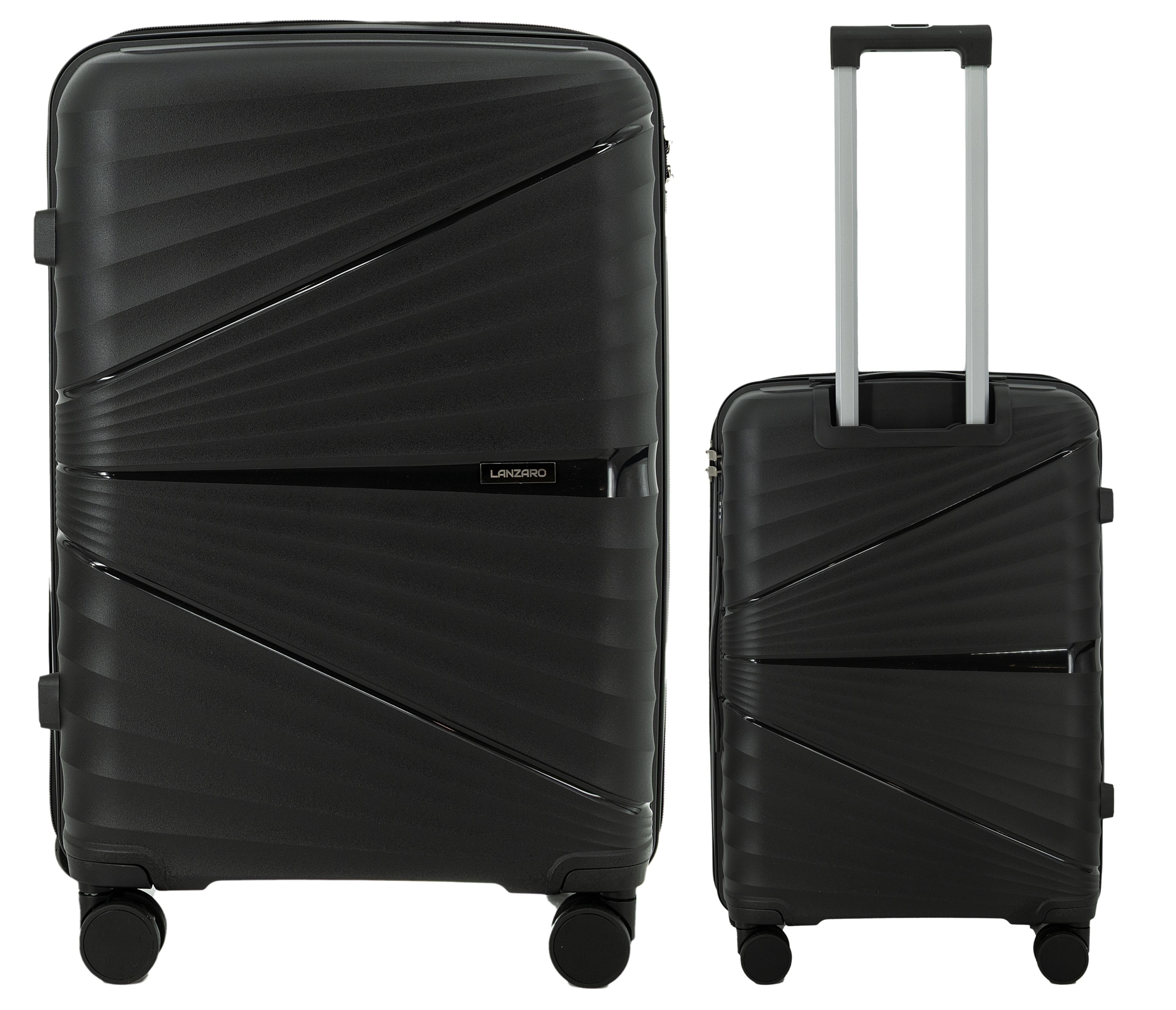 Walizka Duża Niezniszczalna Lekka Bagaż Polipropylen Tsa Lanzaro Czarny 89L