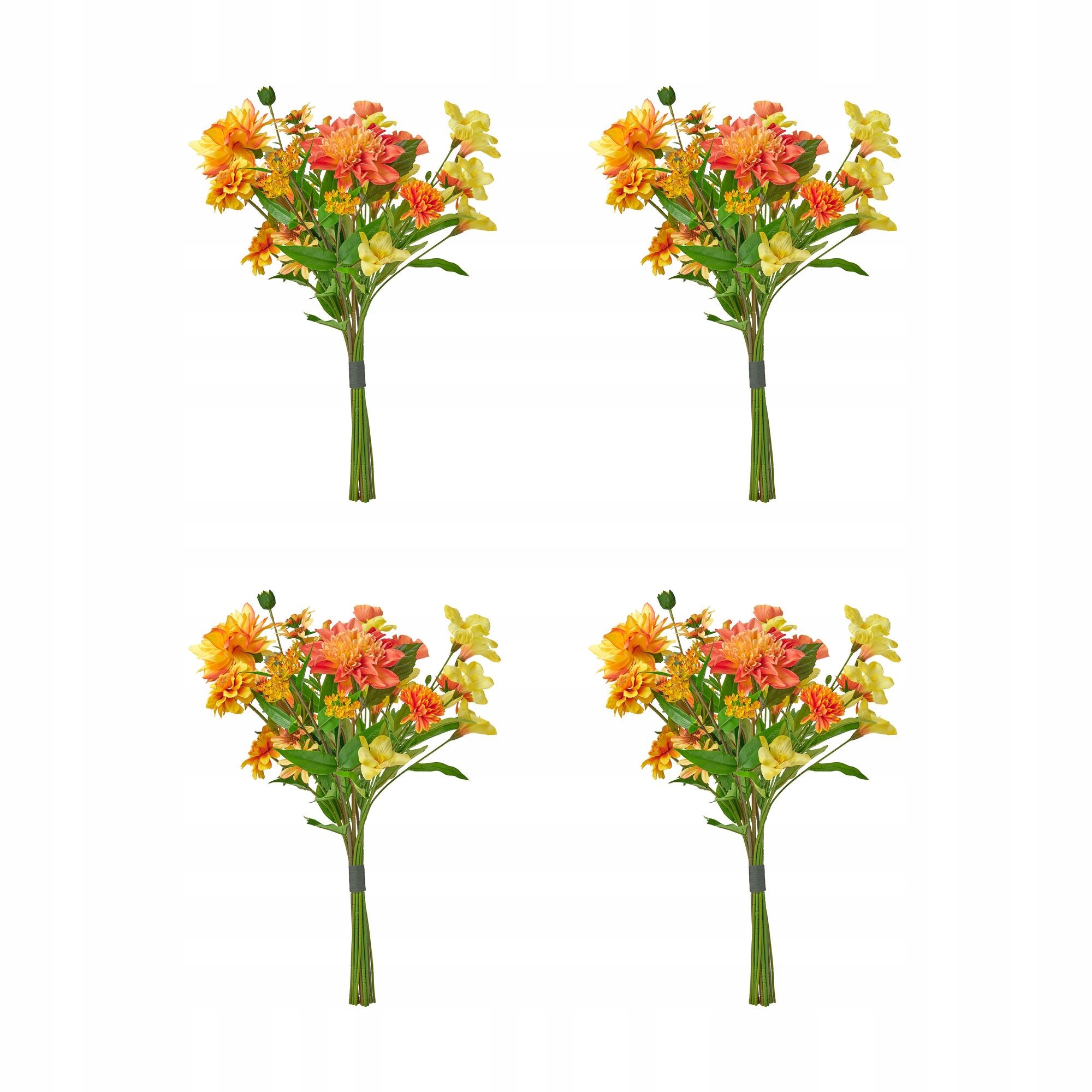 4 ks Smycka Umělá kytice – dovnitř/venku/oranžová 60 cm