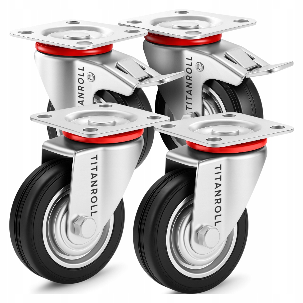Otočná kolečka sada 4 ks robustní transportní kolečka 200 mm komplet