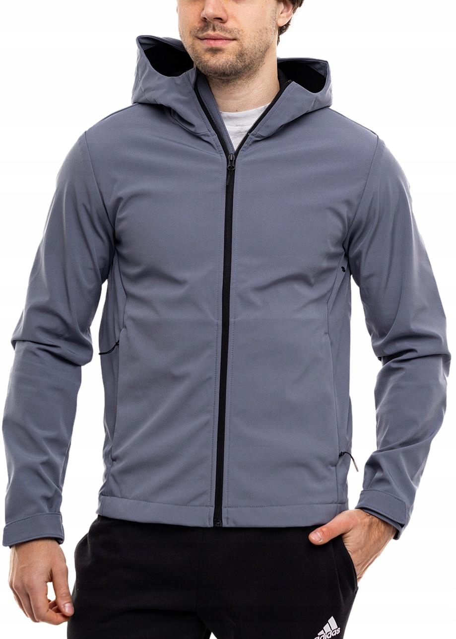 4F pánská s kapucí softshellová sportovní bunda, přechodová větrovka, vel.