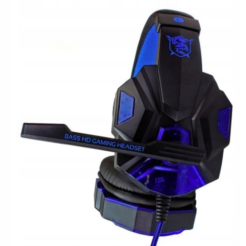 SŁUCHAWKI GAMINGOWE Z MIKROFONEM PODŚWIETLANE NIEB Marka Roneberg