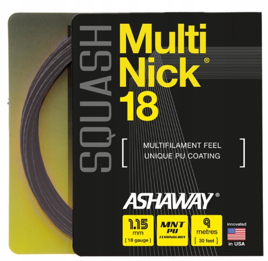 Naciąg Do Squasha Multi Nick 18 Set Ashaway 1.5MM 9 Metrów Czarny