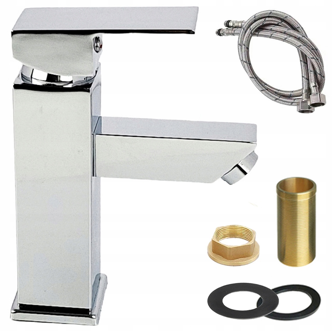 Umyvadlová Baterie Čtvercová, Chrom, Moderní, Do Koupelny