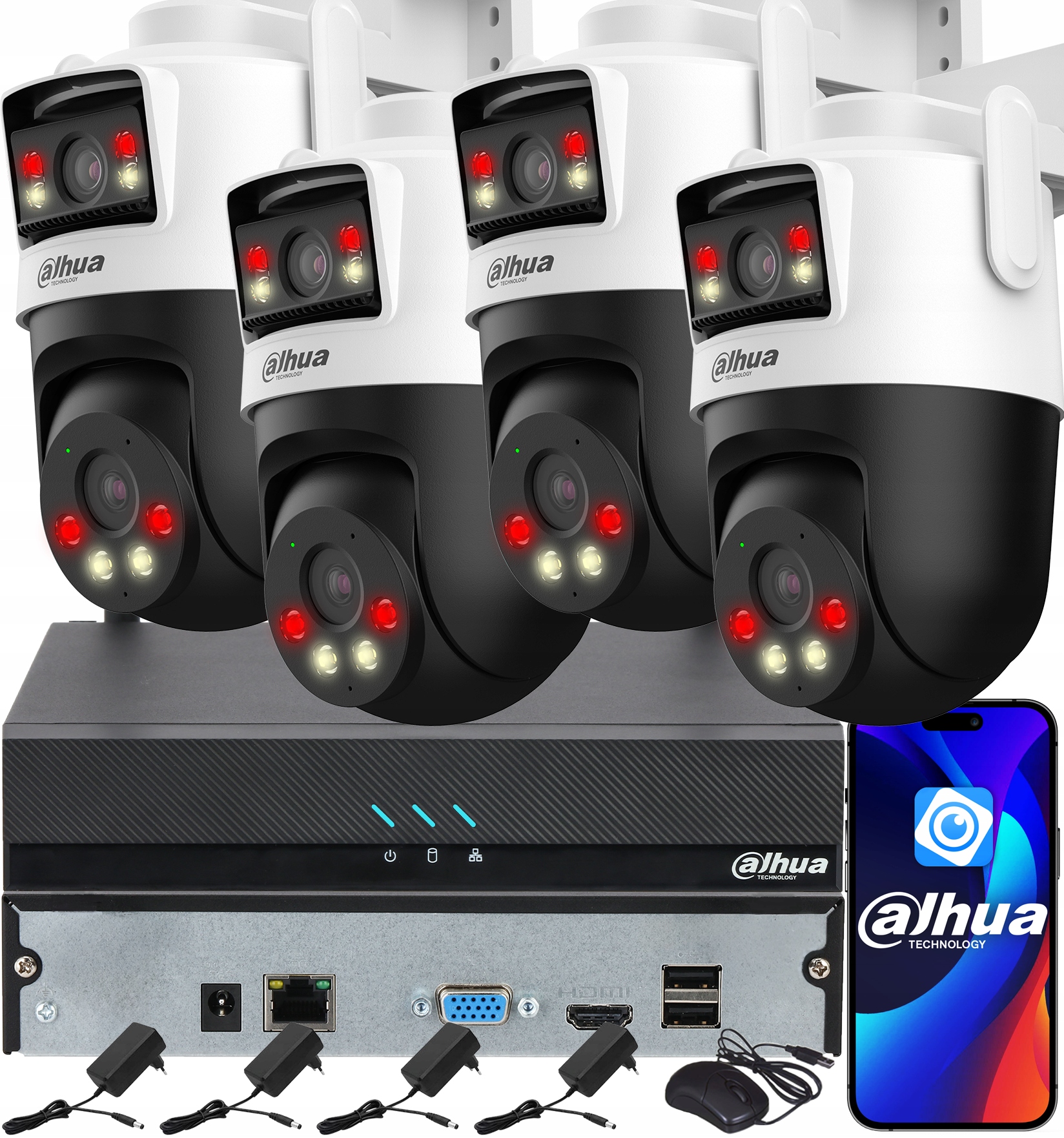 Sada na monitorovanie Dahua pre 4 kamery 3MPx P3D-3F-PV Smart Dual Light Audio