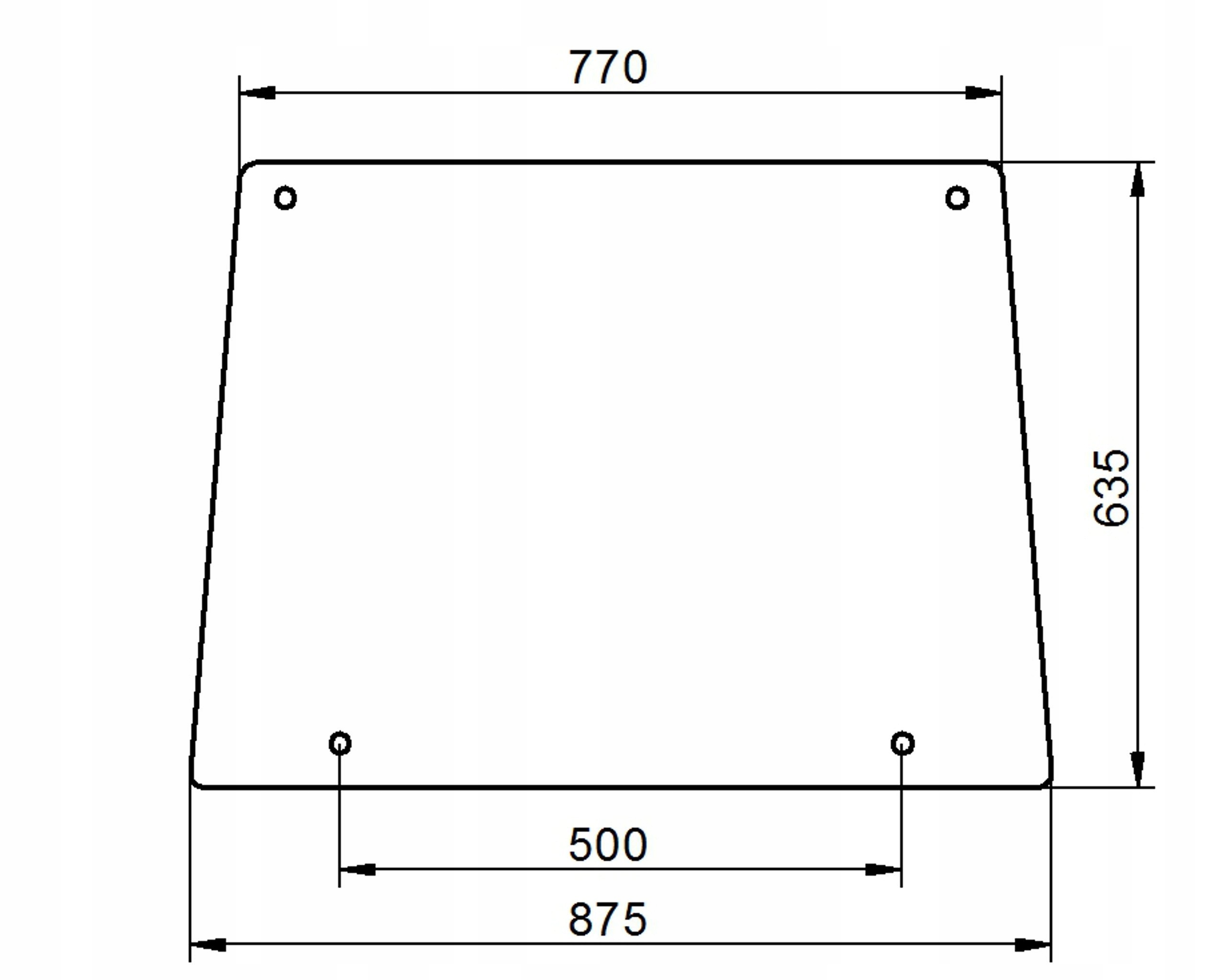 sklo Case série 2100 E/v kabina Buisard přední