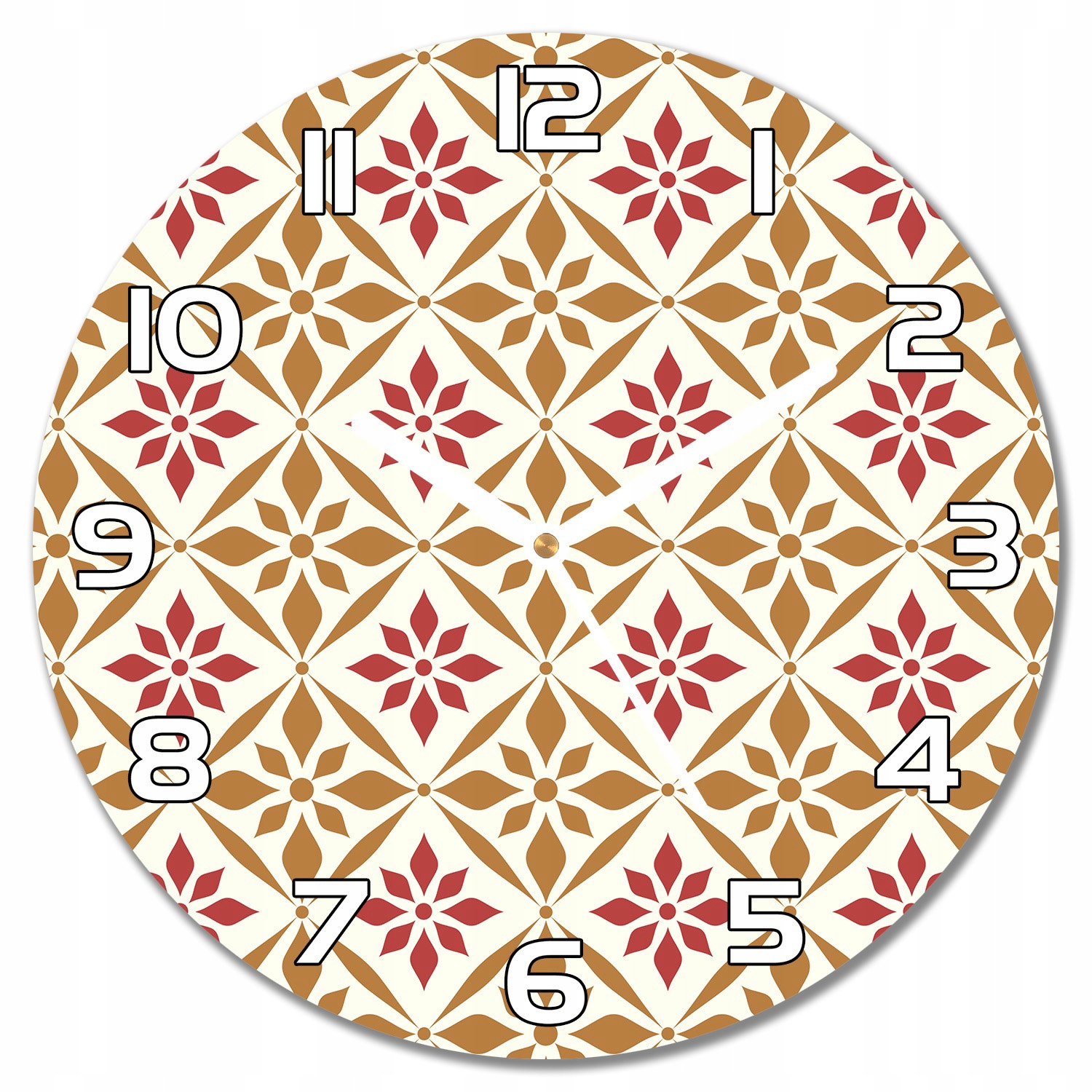 

Zegar szklany Kwiecisty wzór czerwień i brąz f30