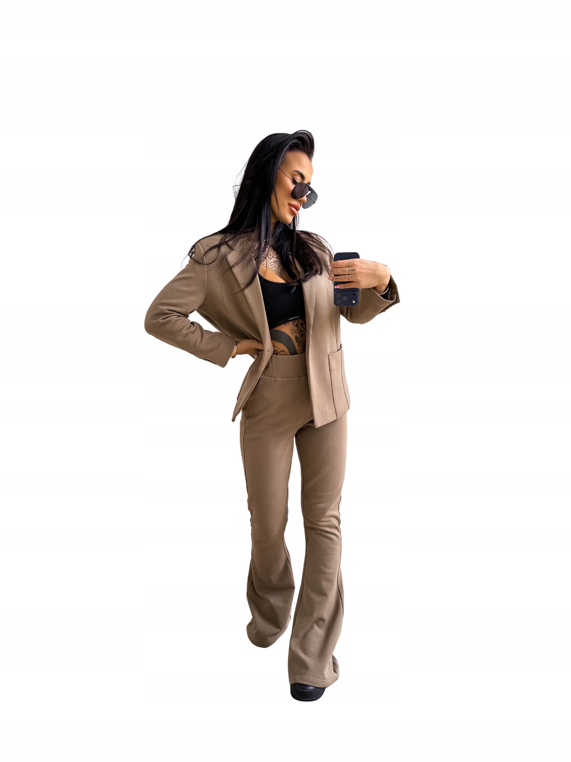 Dámský elegantní oblek Mio OlaVoga béžový Xs