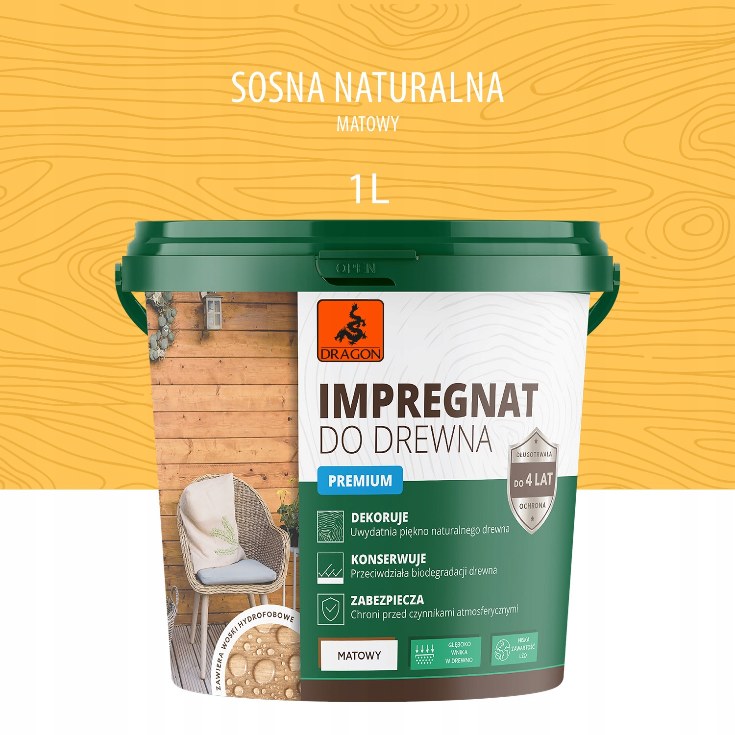 

Impregnat akrylowy do drewna 1L Sosna Naturalna