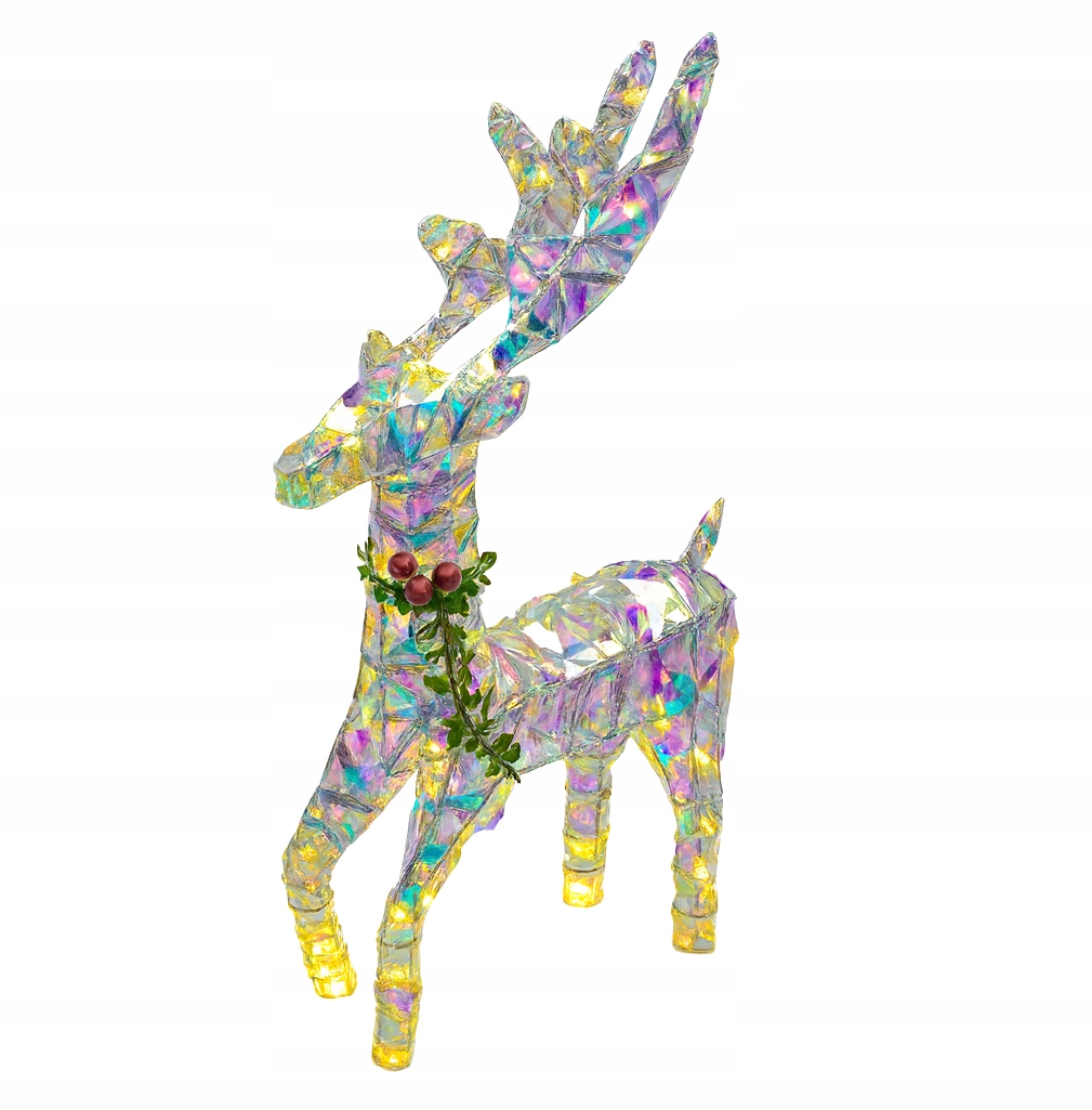 Sob 3D Led Bílá Teplá Kovová Ozdoba Vánoční Dekorace