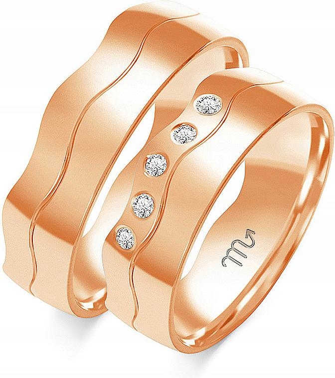 Moderní zlatý snubní prsten 585, 23 24 25, módní svatební kolekce 14k