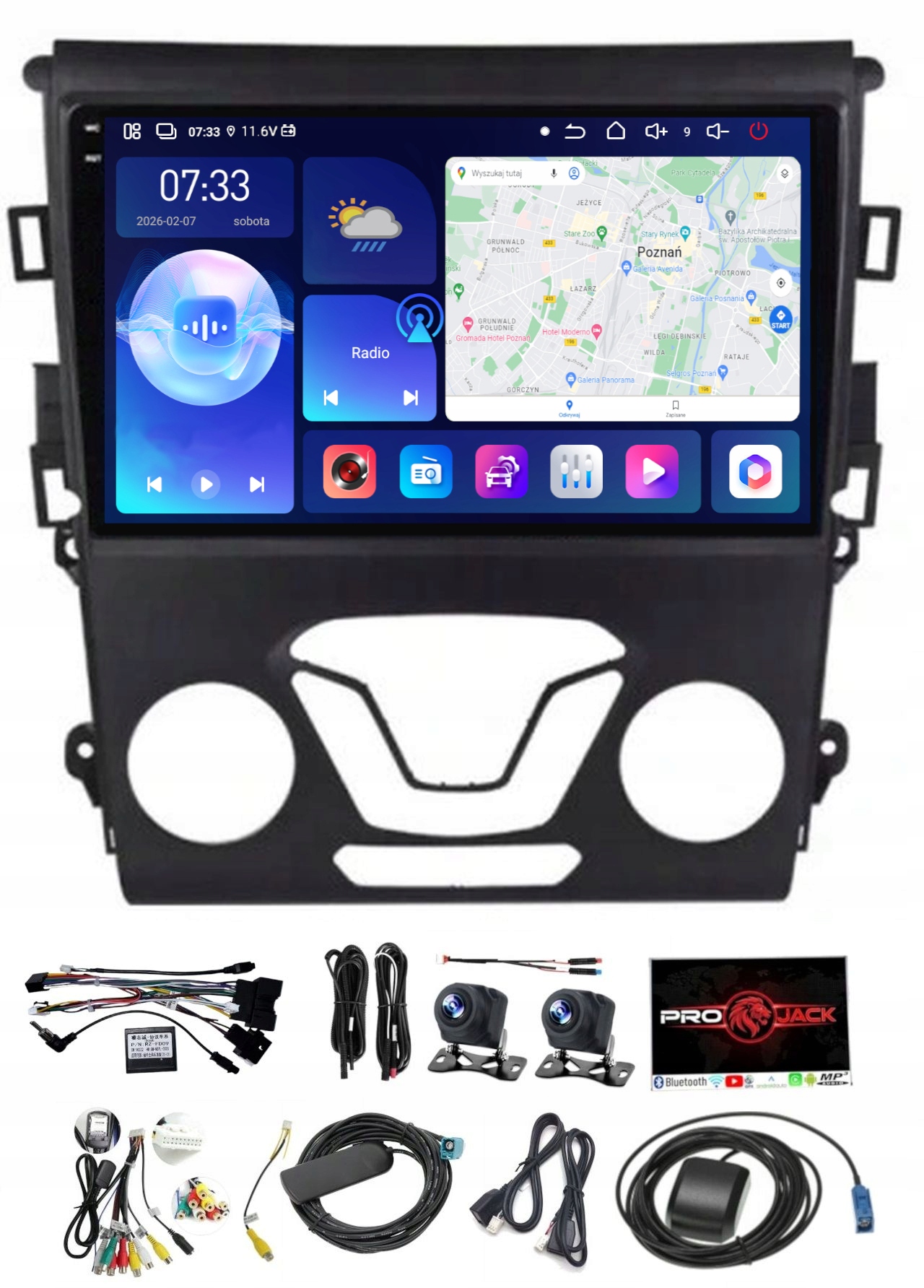 Navigační Rádio Gps Android Auto Ford Mondeo V MK5 2014-2019 6 Gb 128 Gb Sim