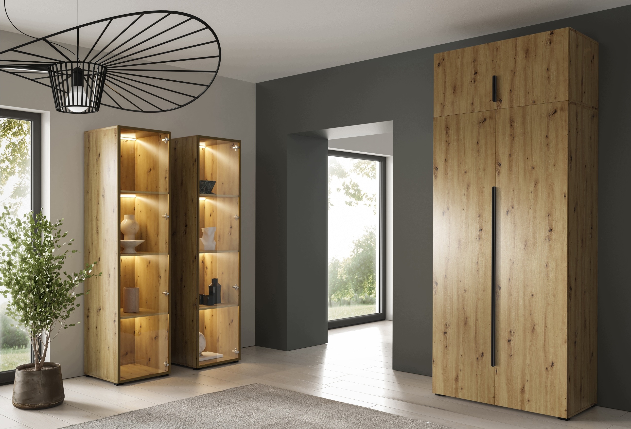 Vysoká skříň do pokoje pro mládež, moderní skříň, skříň 100 cm Artisan