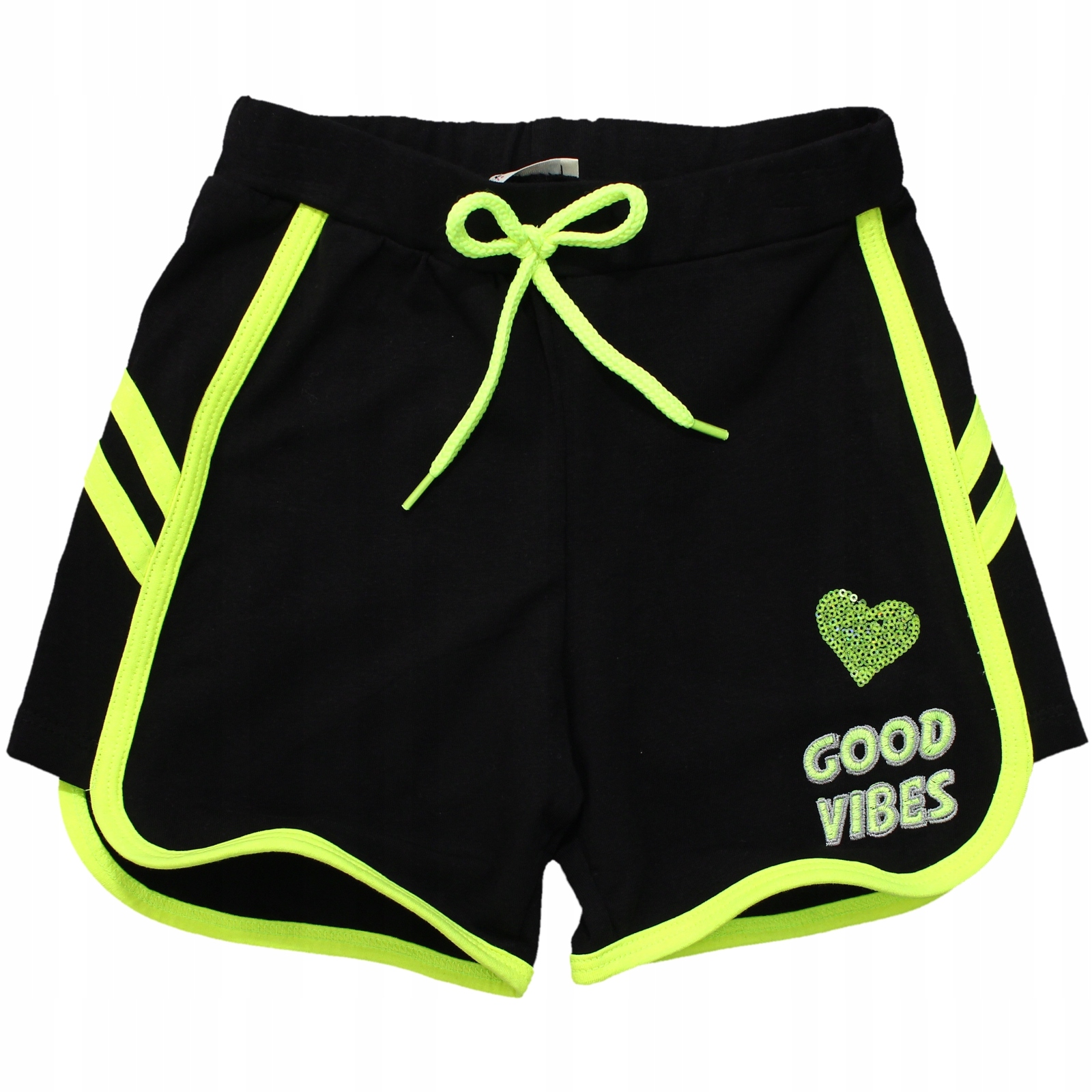 

Krótkie Spodenki Szorty Sportowe Lampasy Neon 128