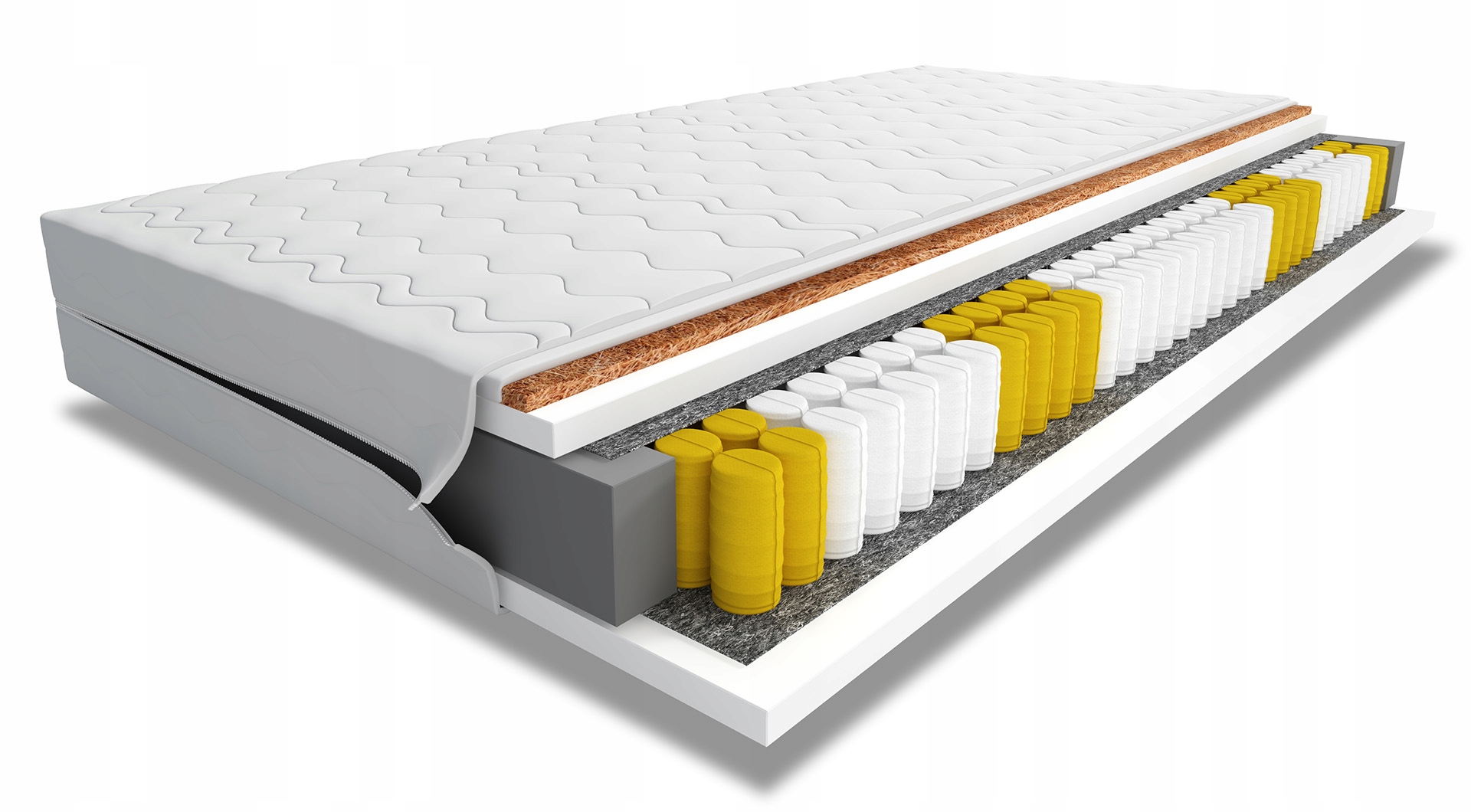 Kapesní Taštičková Matrace S Kokosovým Vláknem Kularo 80x180 H3 H4 Oboustranně prošívaná