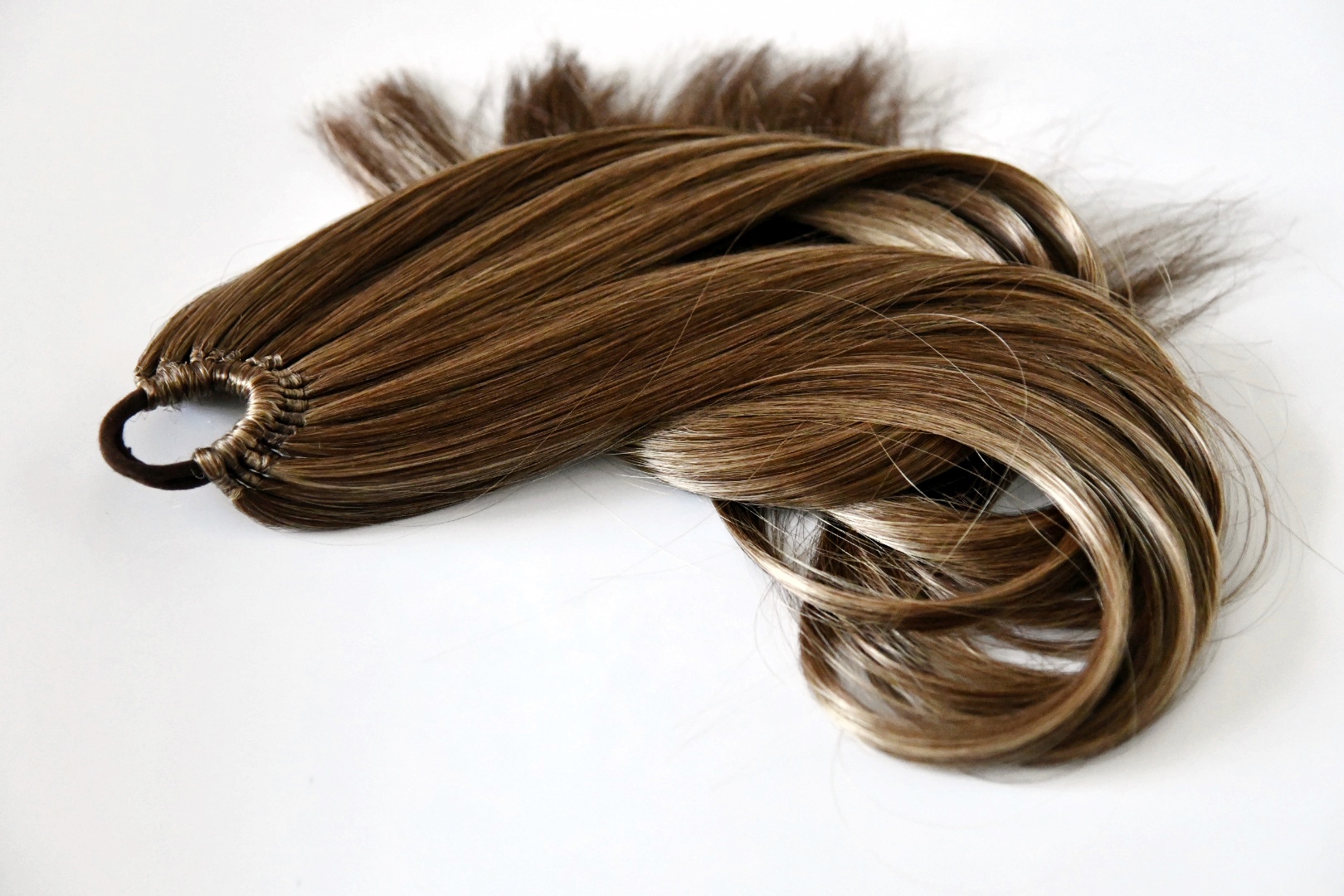 Culík na gumičce, prodloužení culíku mix hnědá tmavě blond XL 160g