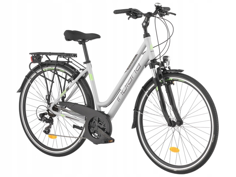Rower trekkingowy Indiana X-Road 1.0 D19 28 cali damski Szaro-zielony