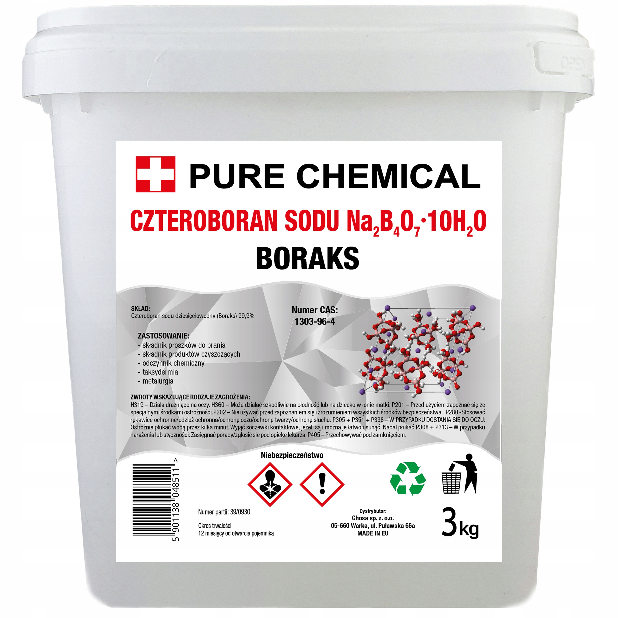 

Boraks Czysty Borax Czteroboran Sodu czda 3kg