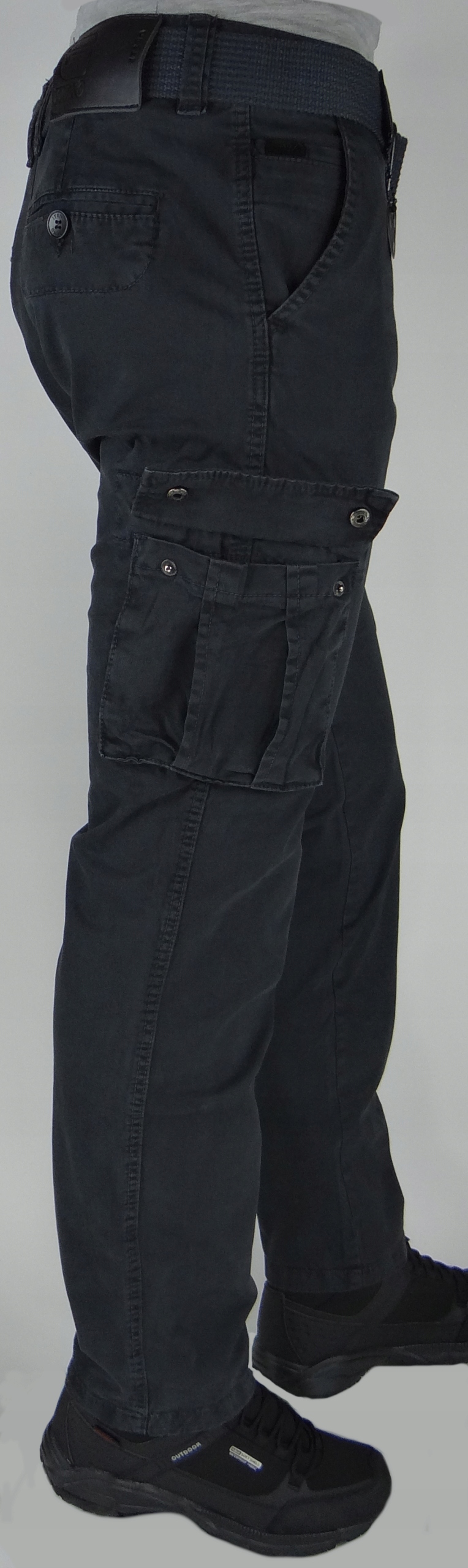 SPODNIE BOJÓWKI ANTRACYT Stretch z paskiem r32 IT. Różne Rozmiary Kolor szary