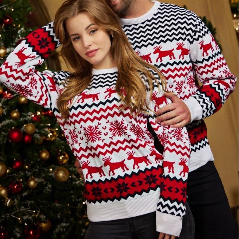 SWETER ŚWIĄTECZNY CIEPŁY DAMSKI RÓŻNE MODELE ZIMA Model Sweter Świąteczny dla par
