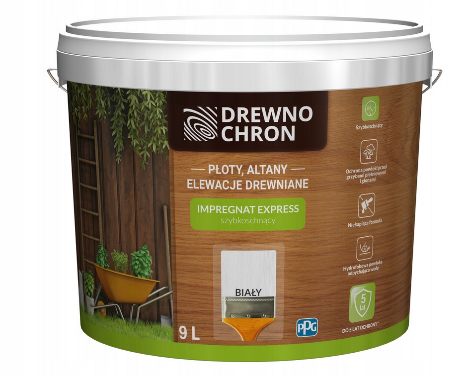 Drewnochron Impregnat Express Ogród 9l Biały