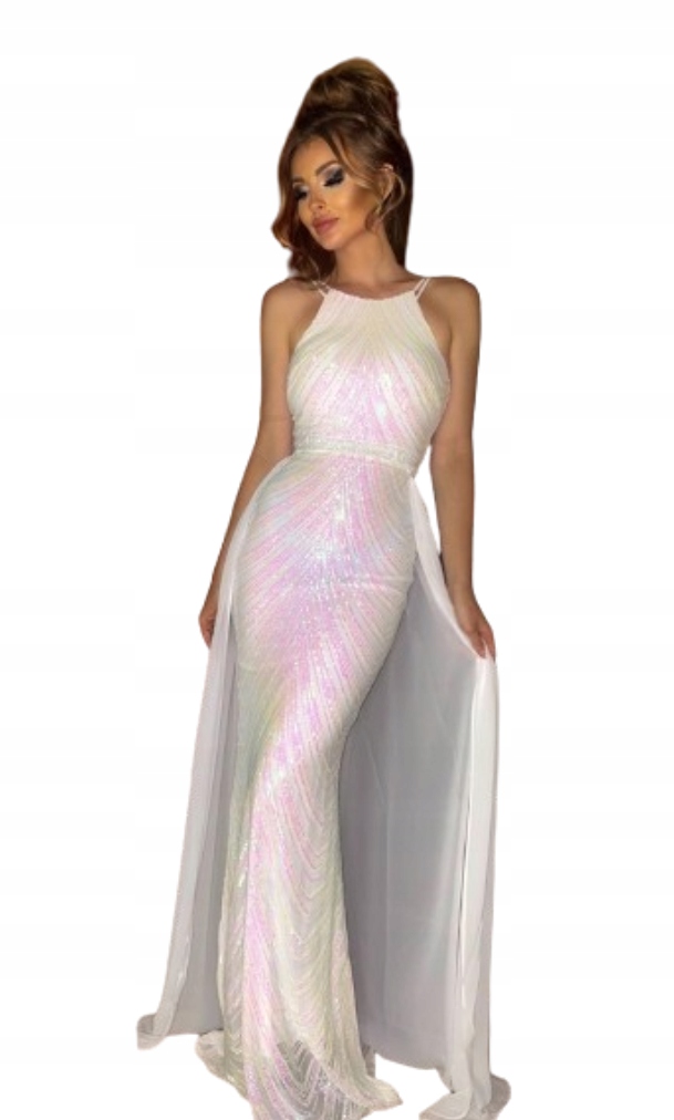 Salomea Bílá Svatební šaty s flitry a připínací sukní, velikost Xs