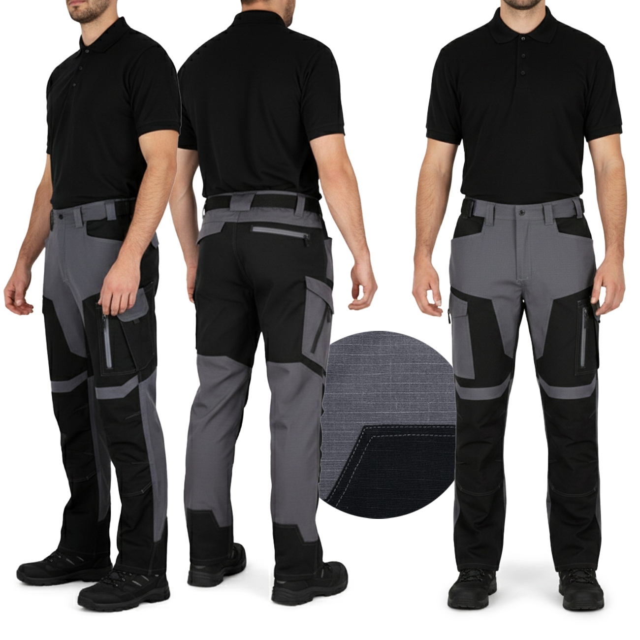 Spodnie Robocze Męskie Ochronne Bojówki Monterskie Wytrzymałe Rip-stop