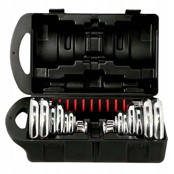 HANTLE REGULOWANE OBCIĄŻENIA SZTANGA WALIZKA HMS 20KG 2X10 Marka HMS