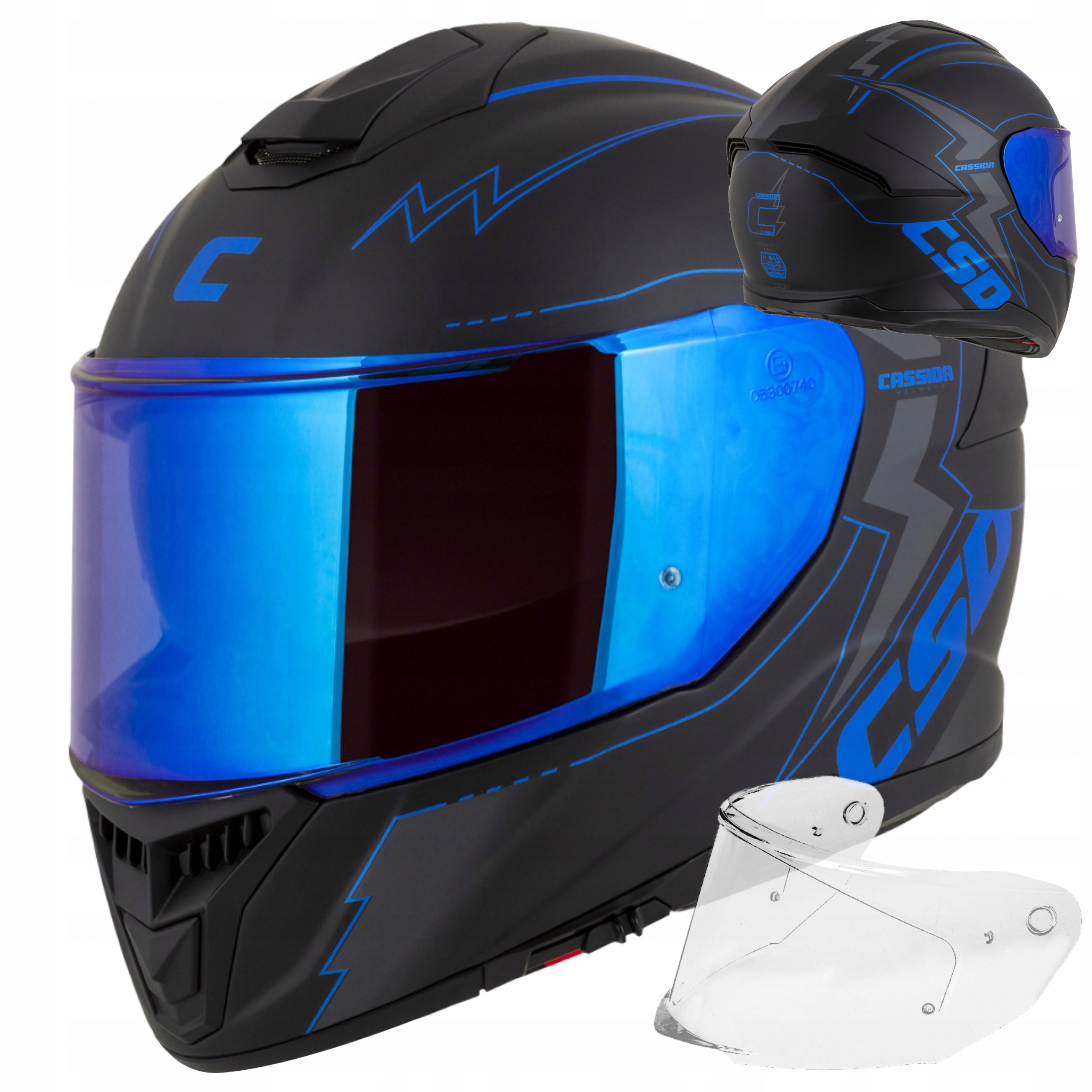CASSIDA KASK MOTOCYKLOWY GT2 +LUSTRZANKA SZYBA 3XL