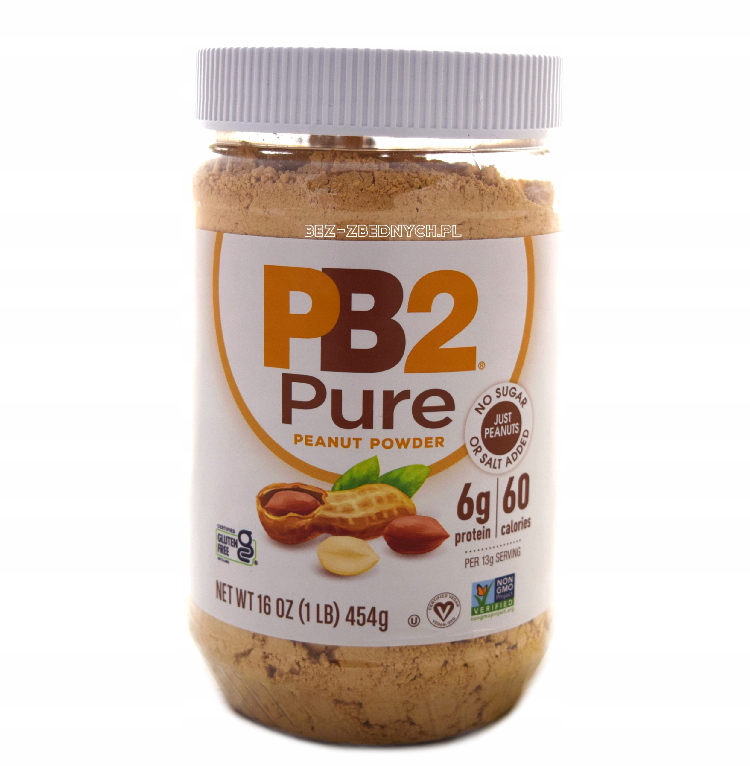 Levně PB2 Foods The Original Pure Peanut Powder 454g Non Gmo Bez Cukru Vegan