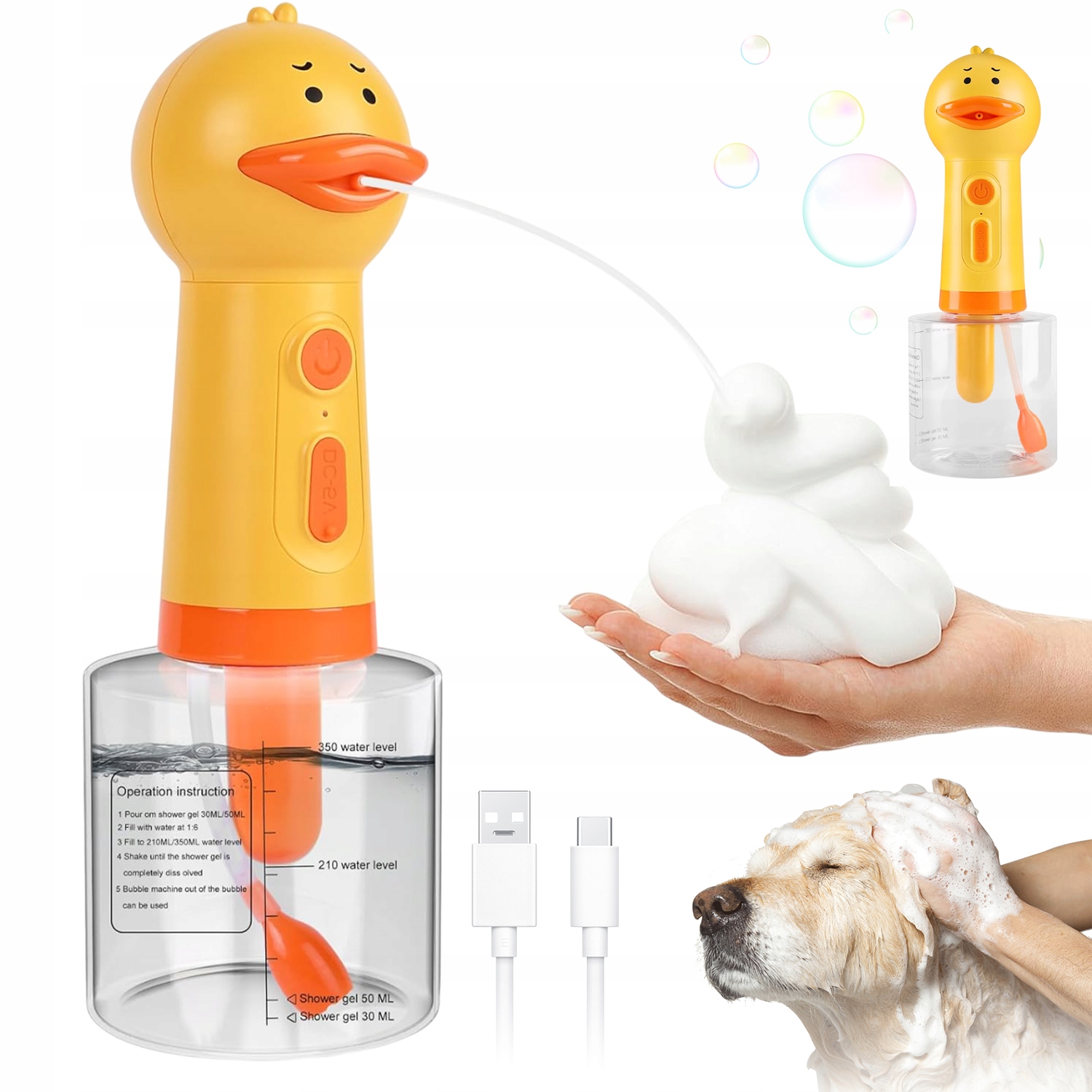 Levně Stroj Na Výrobu Pěny Dávkovač Mýdla Do Vany Pro Zvířata 350 ML