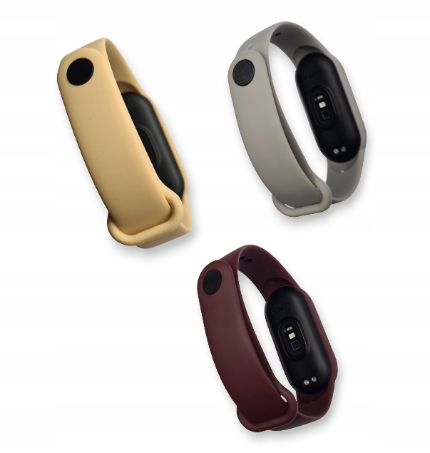 Trójpak Pasków do Xiaomi Mi Band 7 Opaski Beż Bordowa Popielata