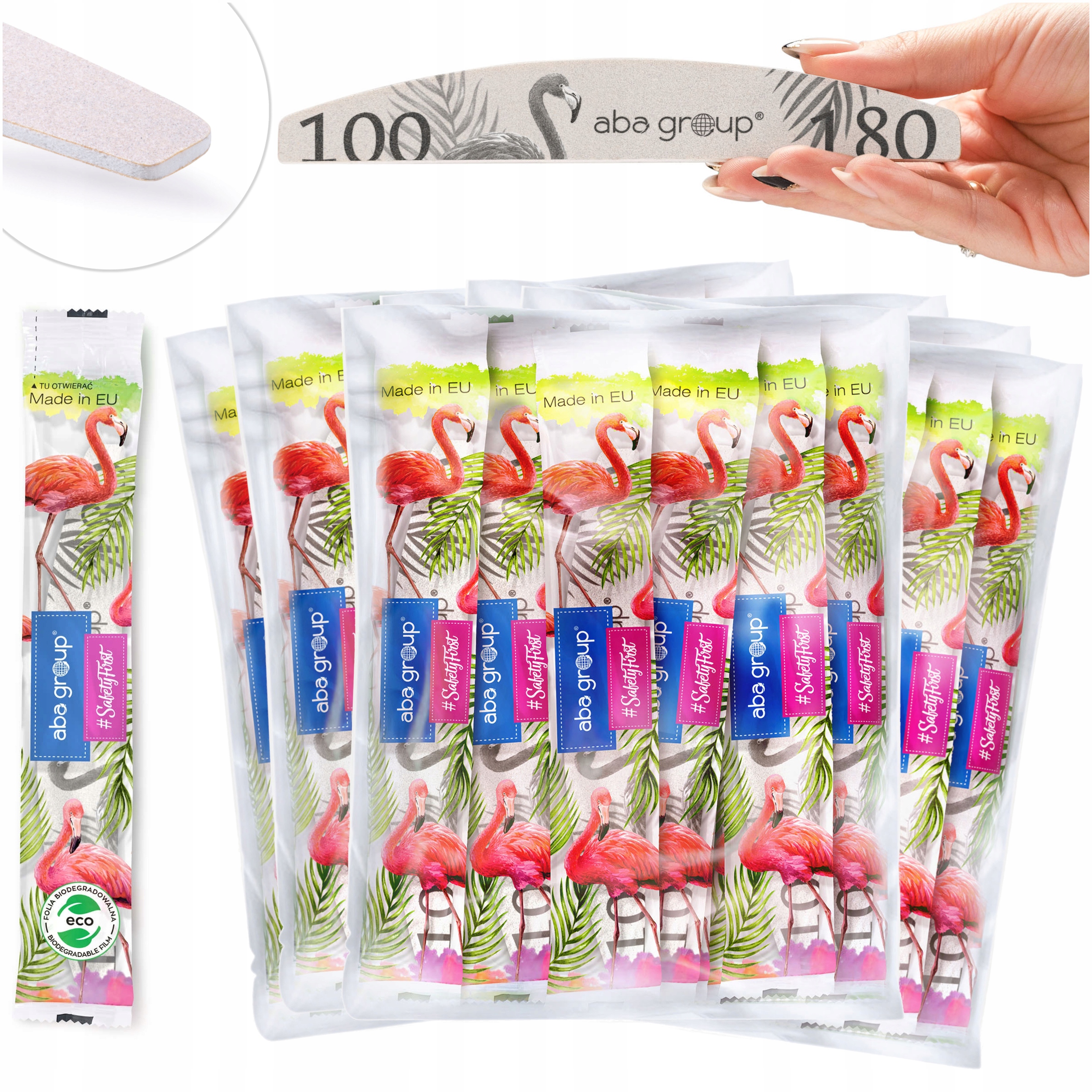 pilník na nehty Půlměsíc 100/180 200ks Slim Bezpečný Fólie AbaGroup