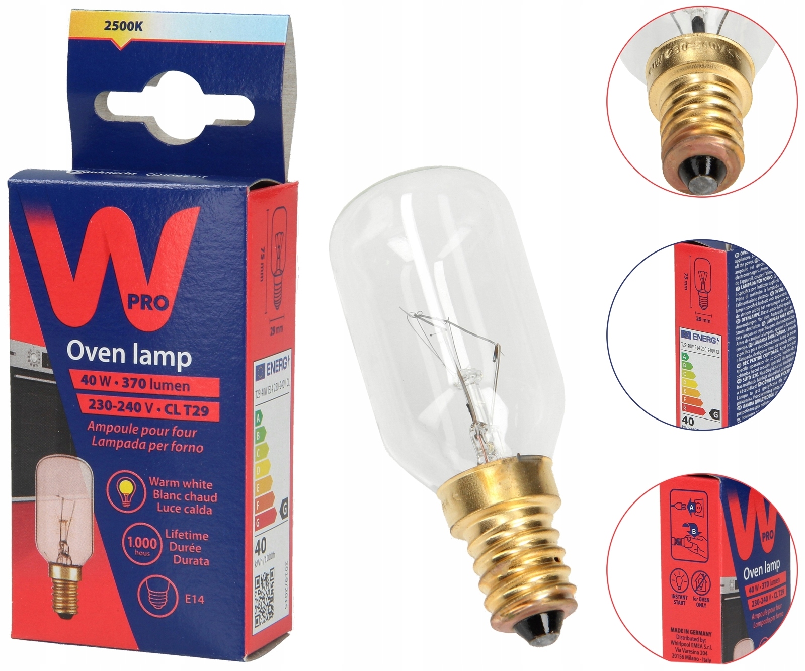 Žárovka E14 do trouby Electrolux EOB6630X EOB3612X 40W 300°C