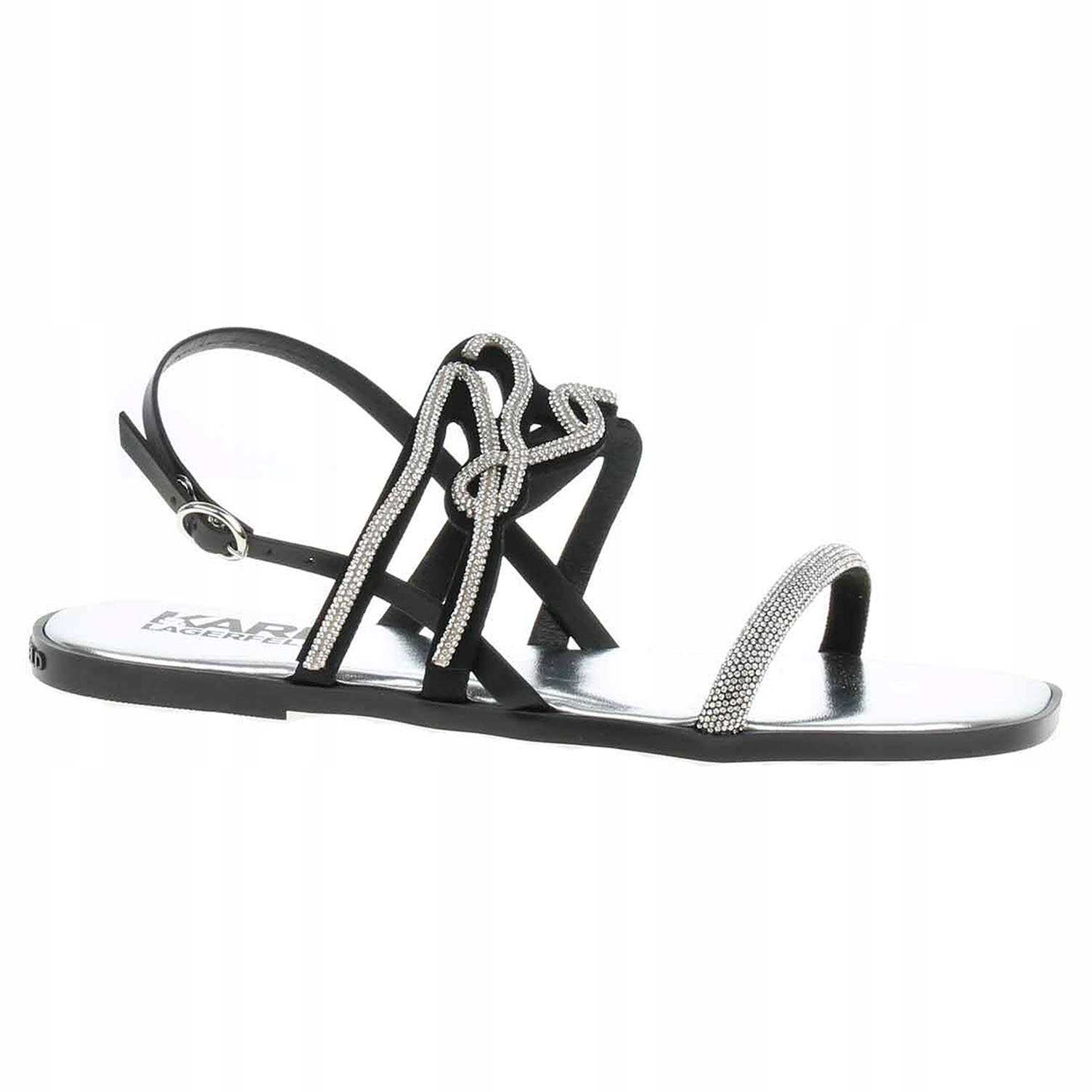 Dámské sandály Karl Lagerfeld KL87425 Gsl heavy glitter silver 37