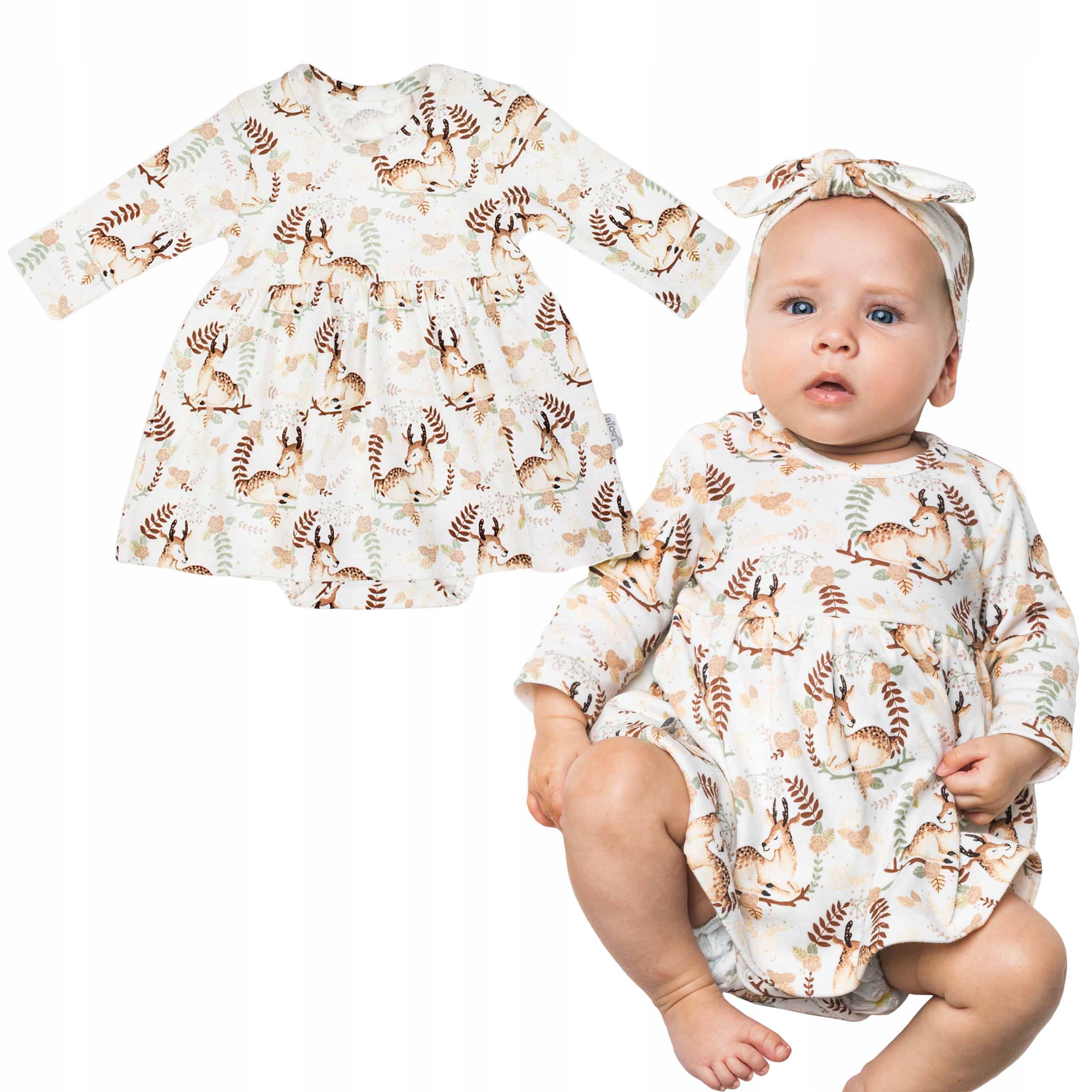 

Bodosukienka sukienko-body Długi Rękaw sarenki 68