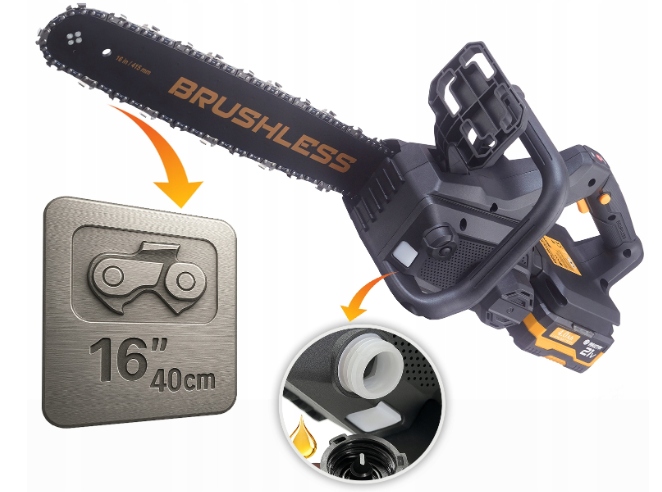 Akumulatorowa Pilarka Piła łańcuchowa elektryczna 40CM 2x4Ah Dual MP0011
