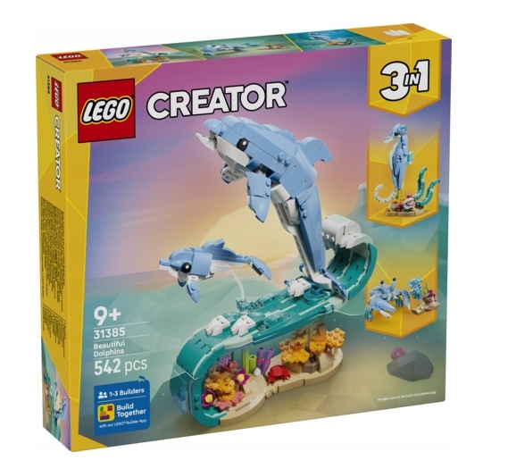 Lego 31385 Creator 3v1 Mořská Zvířata Krásný Delfín Krab Koník
