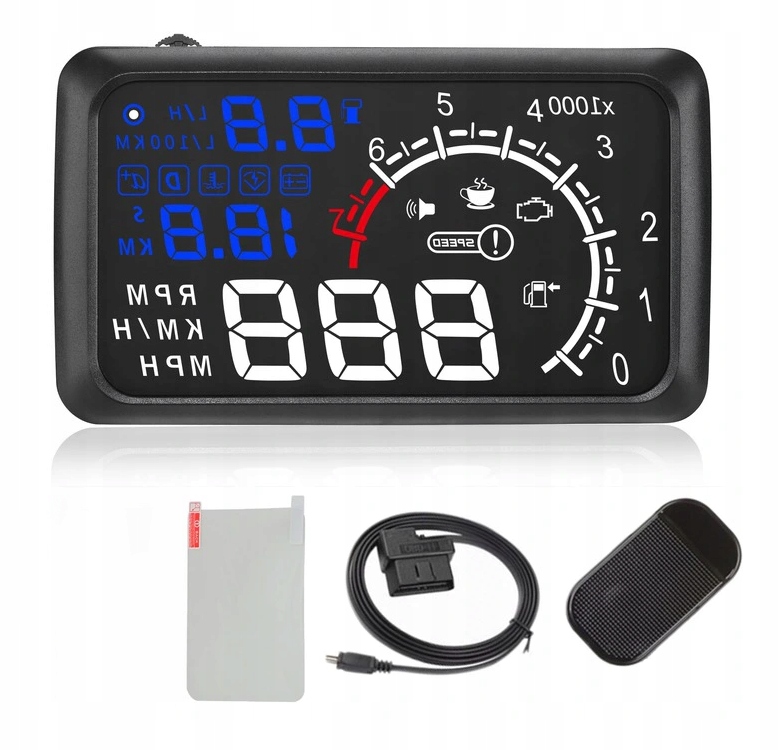 Wyświetlacz Projektor LED LCD HUD OBD2 5.5 Blue